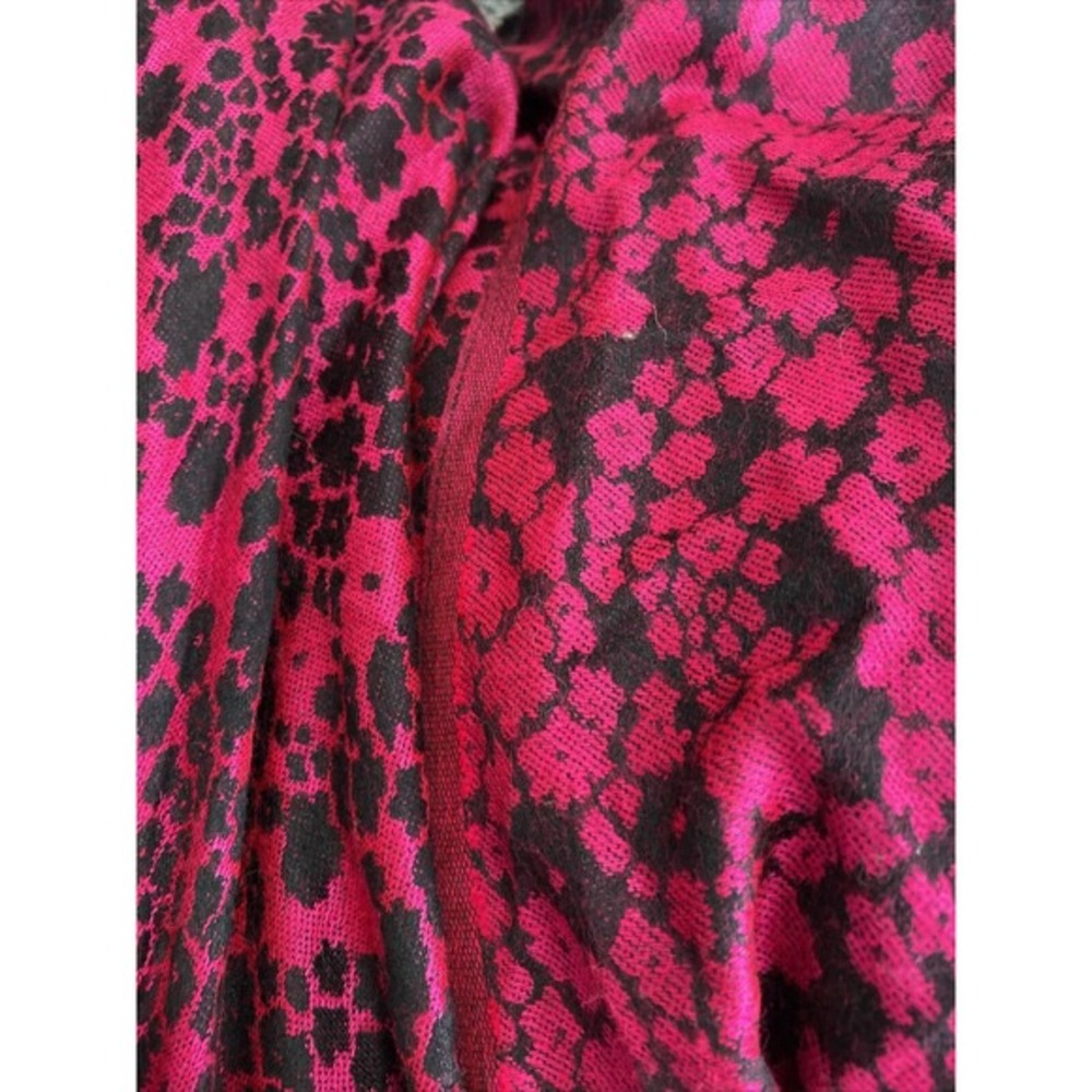 Gorgeous 100% PASHIMA Large 27x72” Hot Pink Black Cherry Blossoms Floral